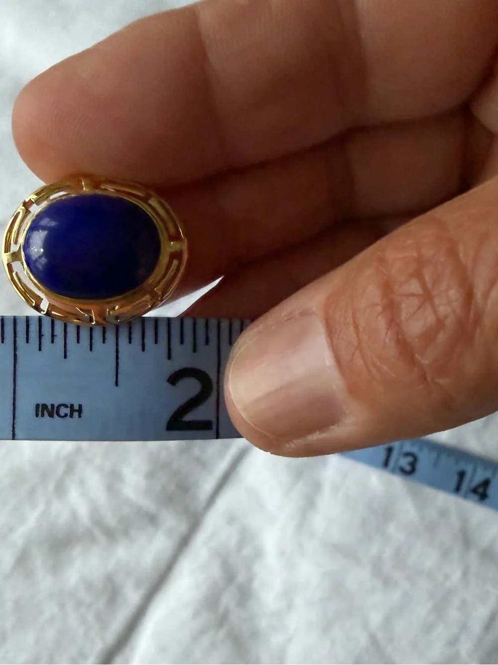 14K Gold Deep Blue Lapis Lazuli - Statement Ring